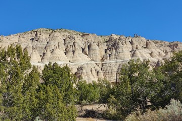 Fototapeta na wymiar View of the Kasha-Katuwe Tent Rocks National Monument in New Mexico