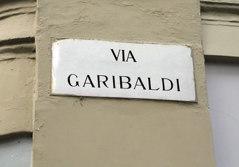 Road Name of GARIBALDI a famous man in Italian city