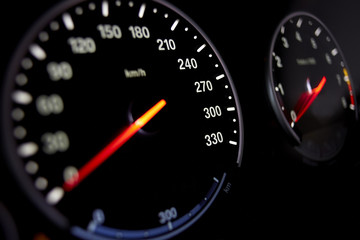 ultra sports car illuminated dashboard