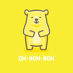 illustration of a full yellow bear