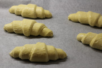 Croissants before going into the oven