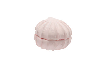 Rose marshmallow isolated on white. Zephyr.