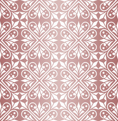 Fototapeta na wymiar Vector seamless pattern with ornamental motifs. Elegant Christmas background. Art deco texture.