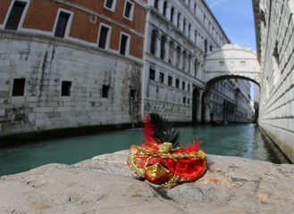 little mask during the venetian carnival