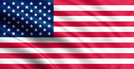 Obraz premium Waving USA flag. 3d illustration for your design.