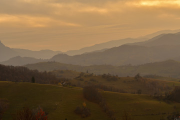 Autumn landscape in the Romanian Carpathians