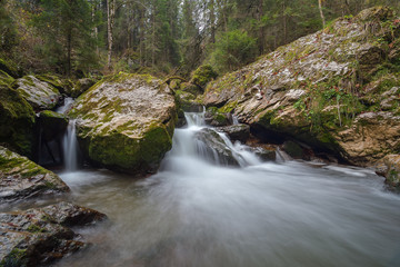 Small Waterfall in autumn forest