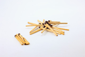 campfire from matches isolated on white background