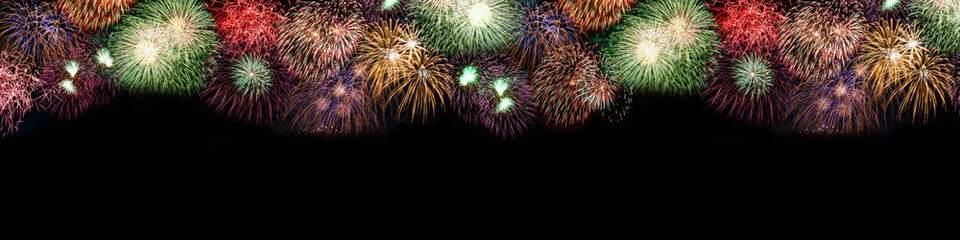 Silvester Feuerwerk Sylvester Neujahr Hintergrund Textfreiraum Copyspace großes Banner Neues Jahr...