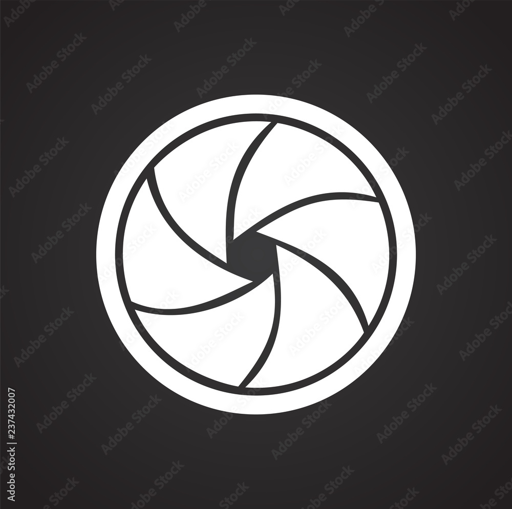 Aufkleber camera aperture icon on black background for graphic and web design, modern simple vector sign. inte