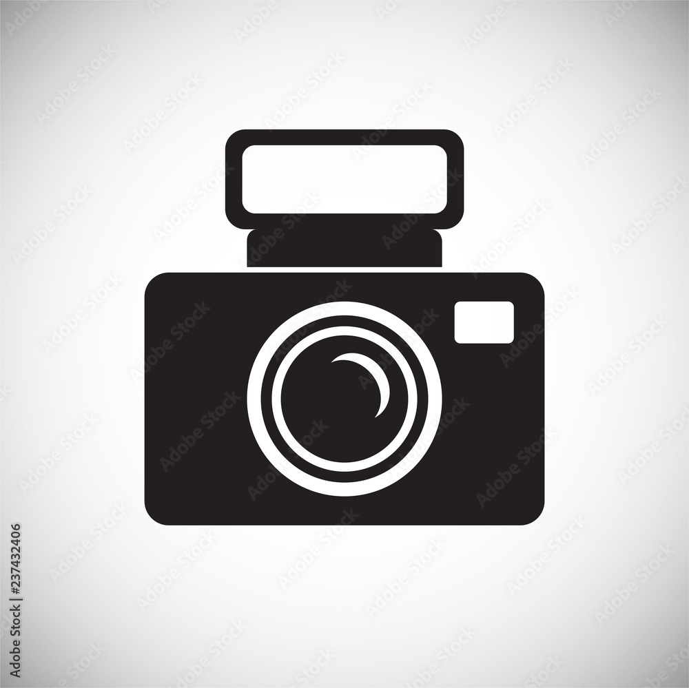 Poster digital camera icon on white background for graphic and web design, modern simple vector sign. inter