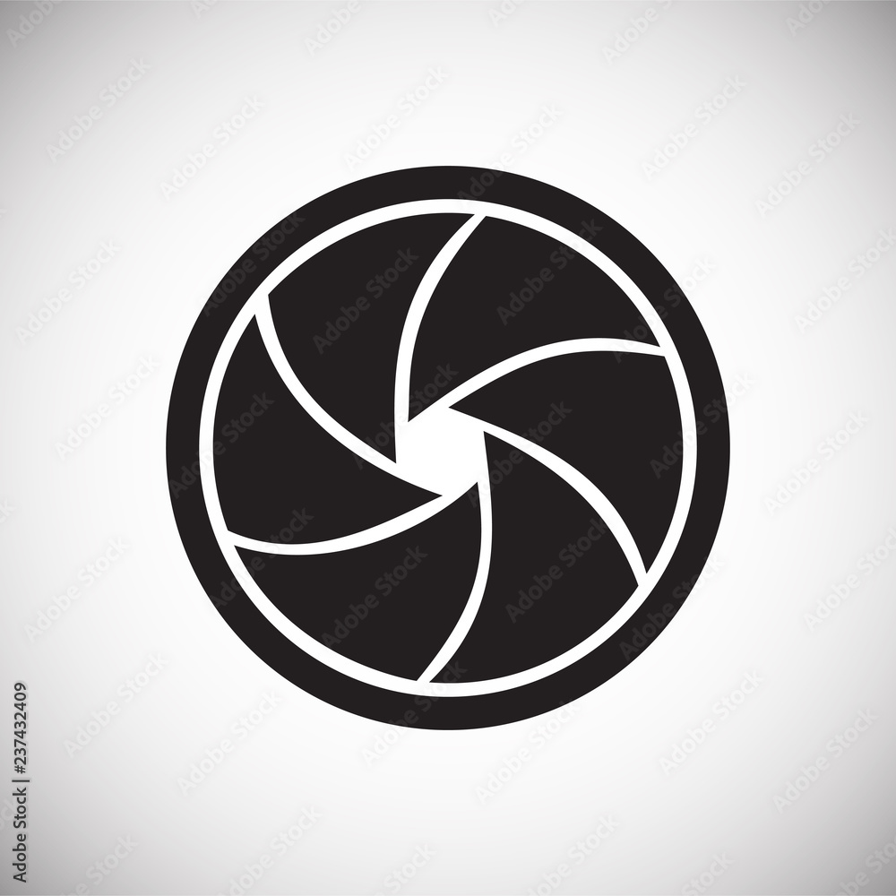 Poster camera aperture icon on white background for graphic and web design, modern simple vector sign. inte