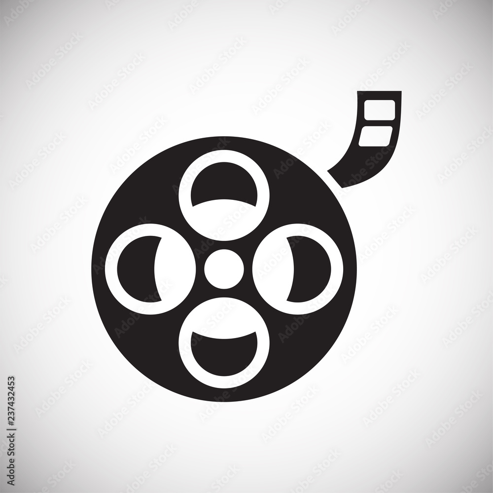 Poster film roll icon on white background for graphic and web design, modern simple vector sign. internet c