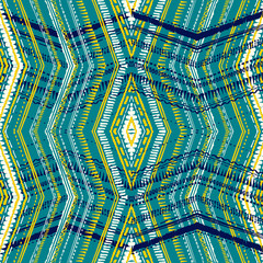 Abstract Ikat and boho style handcraft fabric pattern. Traditional Ethnic design for clothing and textile background, carpet or wallpaper