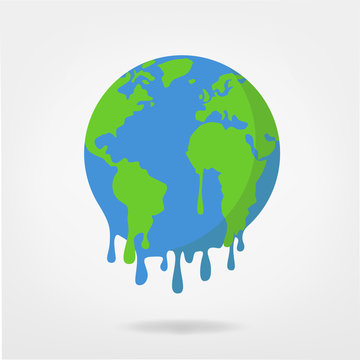global warming / climate change,  world illustration -  earth vector 