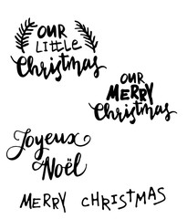 Set of Christmas lettering handwritten