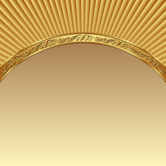 golden background with old-fashioned border