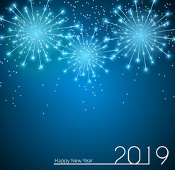 2019 New Year and Merry Christmas Background. Vector Illustration