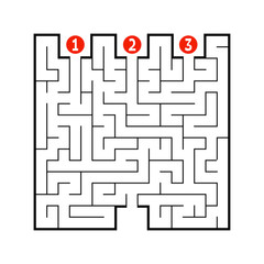 Abstract square maze. Game for kids. Puzzle for children. Find the right path. Labyrinth conundrum. Flat vector illustration isolated on white background.