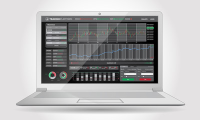 Trading Platform Interface With Infographic Elements