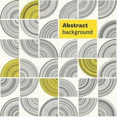 Abstract seamless background. Grid of recurrent arcs. Retro colors. Vector eps10.