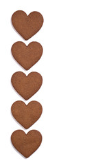 Heart shaped ginger biscuits