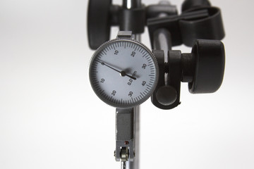 lever indicator for metalworking machines on a white background close-up