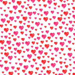 Hearts pattern Valentine's Day watercolor