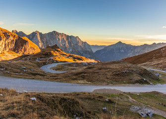 Mangart Saddle at sunrise