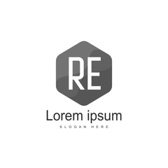 RE Logo template design. Initial letter logo design