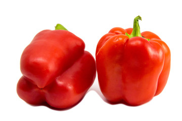 Paprika. Pepper red. Bell pepper isolated. Sweet red peppers. With clipping path. Full depth of field.