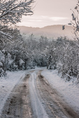 Obraz premium mountain road in winter