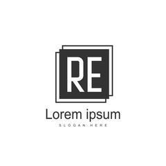 RE Logo template design. Initial letter logo design