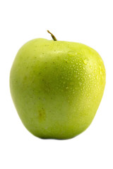 view of Green apple, isolated on white background
