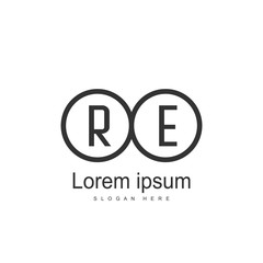 RE Logo template design. Initial letter logo design