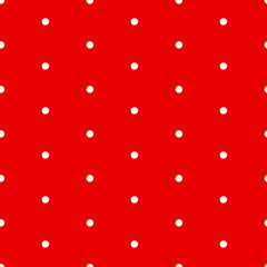 Seamless vector polka dot pattern red and white. Design for wallpaper, fabric, textile, wrapping. Simple background