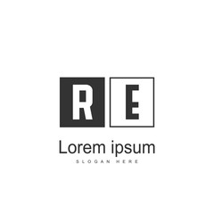 RE Logo template design. Initial letter logo design