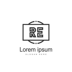 RE Logo template design. Initial letter logo design