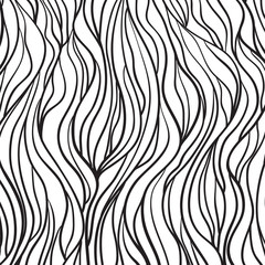 Wavy background. Hand drawn waves. Stripe abstract texture with many lines. Waved pattern. Black and white illustration for banners, flyers or posters