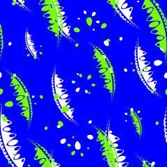 Pattern of abstract leaves and petals of garden plants in green