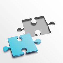 Creative solution missing puzzle teamwork concept