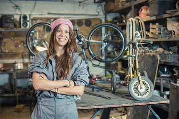 young woman worker in a workshop