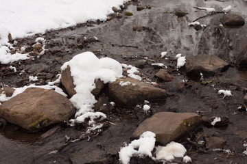  a small river in the winter