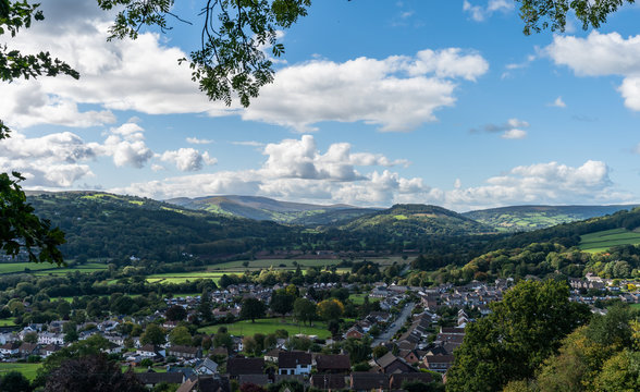 Crickhowell town in autumn