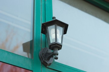 Street lamp of an abandoned building (Pesaro, Italy, Europe)