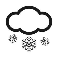 Cloud and Snowflakes Icon Illustration