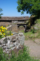 Fototapeta na wymiar intérieur de la forteresse de Polignac, haute loire