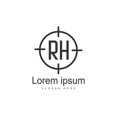 RH Logo template design. Initial letter logo design