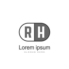RH Logo template design. Initial letter logo design