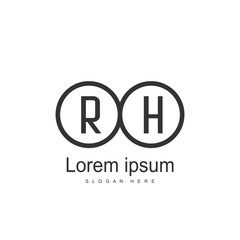 Obraz premium RH Logo template design. Initial letter logo design
